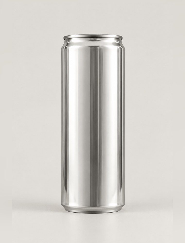 Silver aluminum can, 500 ml